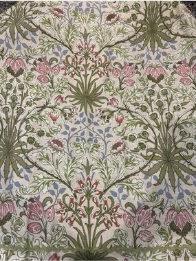 William Morris & Co Kitchen Apron Hyacinth Floral cotton greens pink